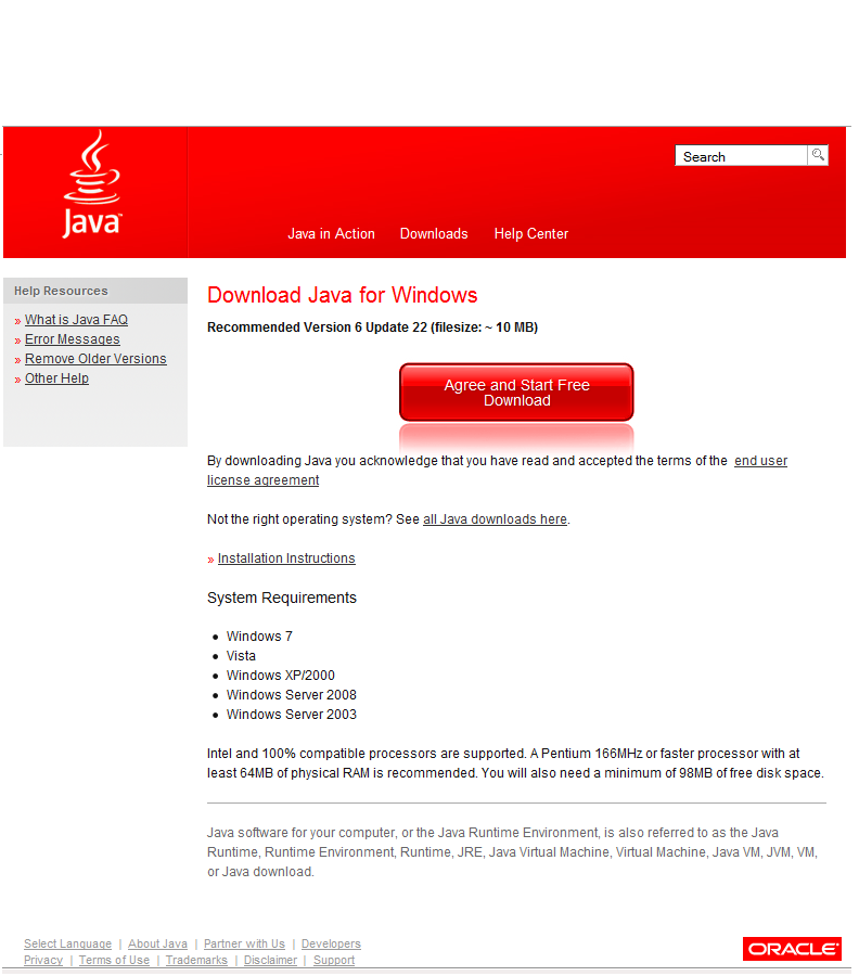 GET JAVA